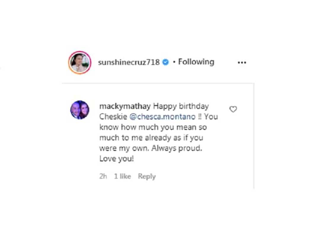 Sunshine Cruz pens heartfelt birthday message to her youngest daughter Chesca