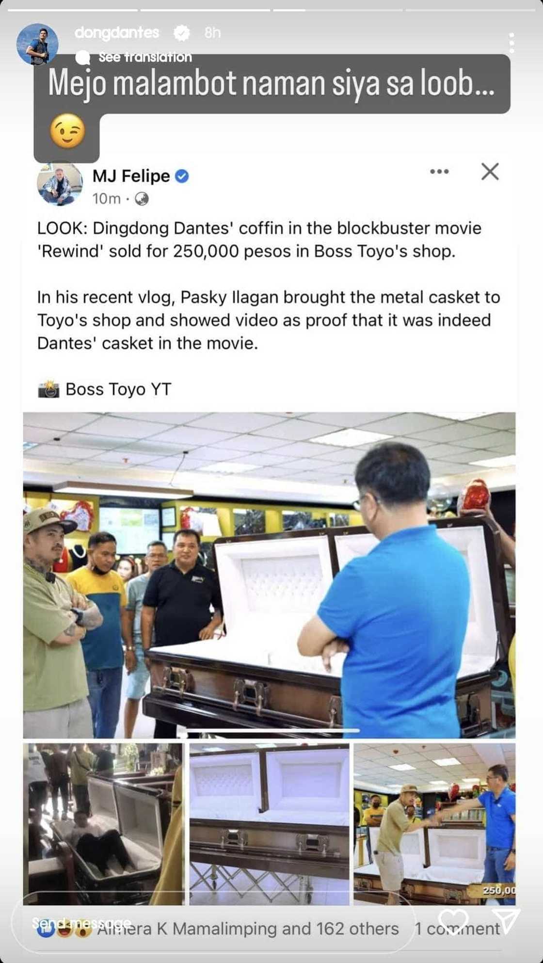 Dingdong Dantes, nag-react sa pagkakabenta ng kabaong niya sa 'Rewind': "Medyo malambot" Dingdong Dantes, nag-react sa pagkakabenta ng kabaong niya sa 'Rewind': "Medyo malambot"