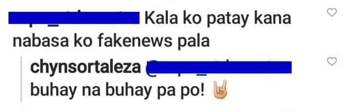 Chynna Ortaleza sa netizen na inakalang patay na siya: “Buhay na buhay pa po!” Chynna Ortaleza sa netizen na inakalang patay na siya: “Buhay na buhay pa po!”