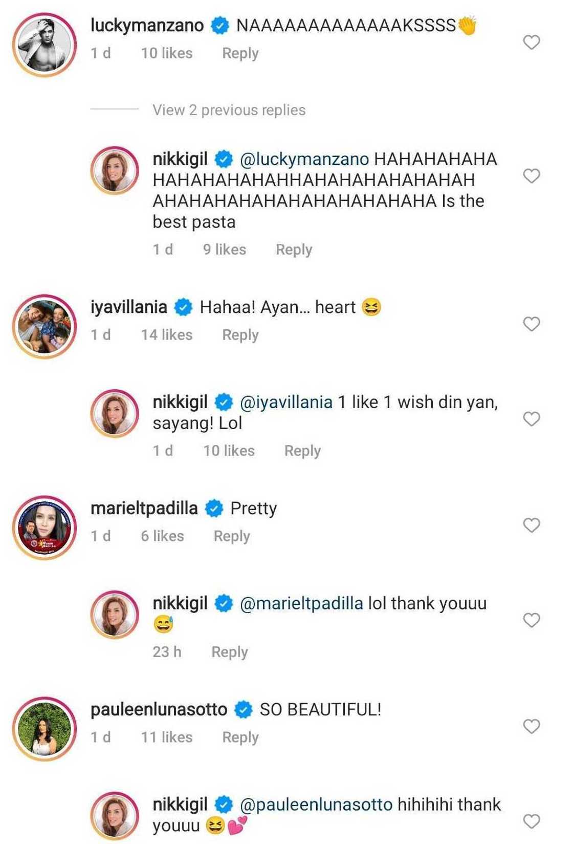 Mariel Padilla, Pauleen Luna, other celebs gush over Nikki Gil's lovely photo Mariel Padilla, Pauleen Luna, other celebs gush over Nikki Gil's lovely photo
