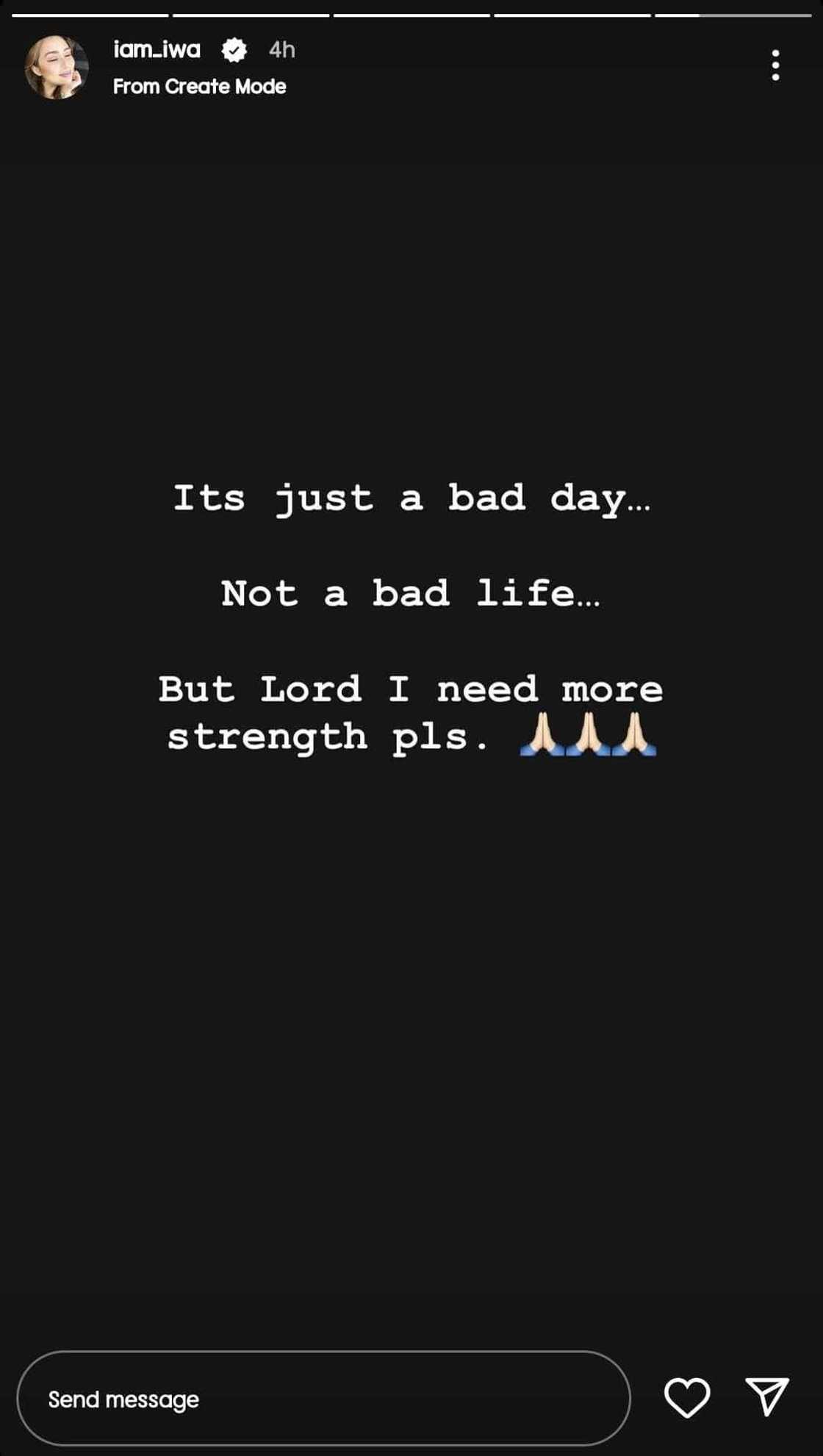 Iwa Moto, may panibagong post sa social media: "Lord, I need more strength" Iwa Moto, may panibagong post sa social media: "Lord, I need more strength"