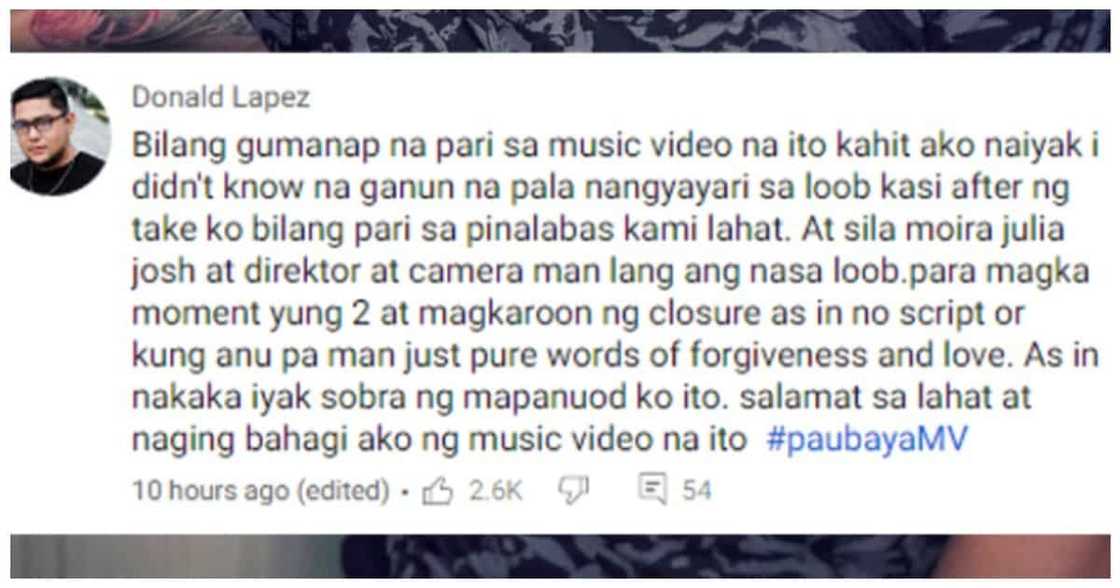 'No script' ang batuhan ng linya ng JoshLia ayon sa gumanap na pari sa MV ng "Paubaya"