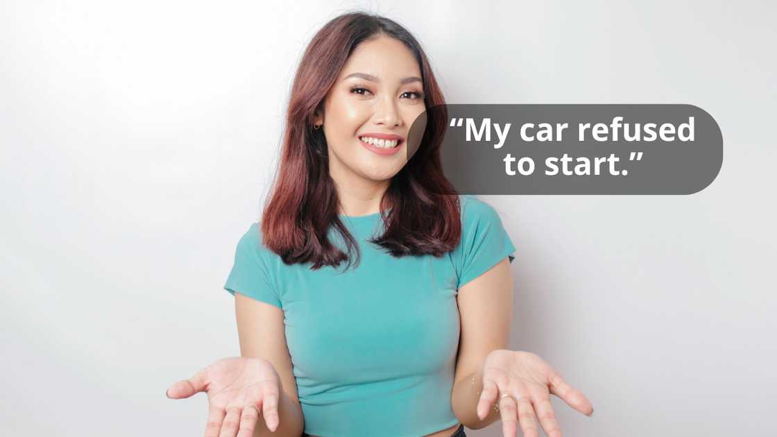 A young woman smiling while giving an idea