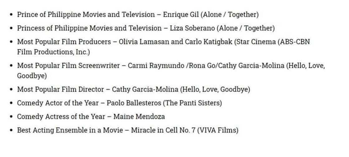 Kathryn Bernardo, Alden Richards win big at Guillermo Mendoza Box-Office Awards Kathryn Bernardo, Alden Richards win big at Guillermo Mendoza Box-Office Awards