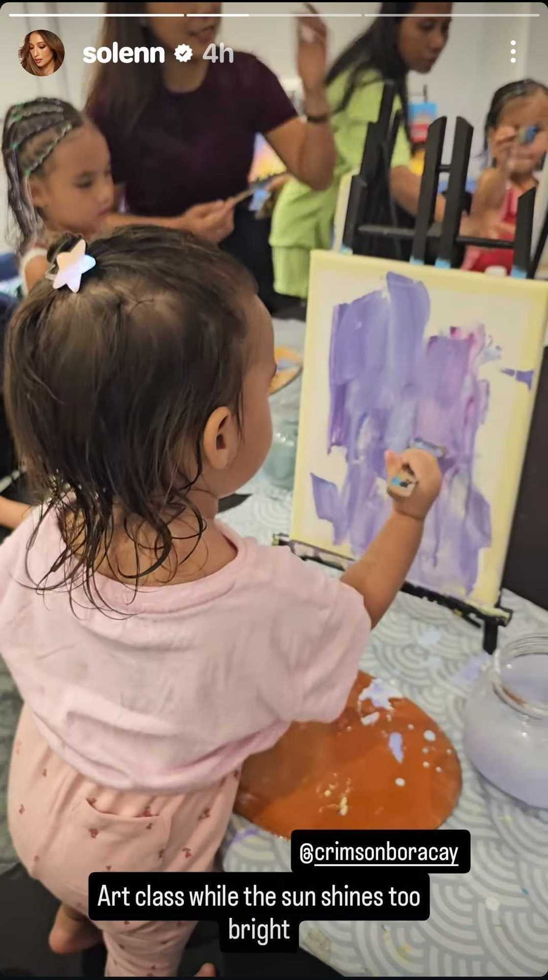 Solenn Heussaff, ipinasilip ang art class nina Tili, Dahlia at Maëlys