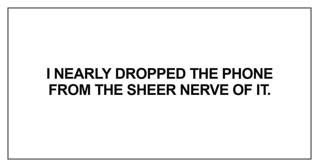 I nearly dropped the phone