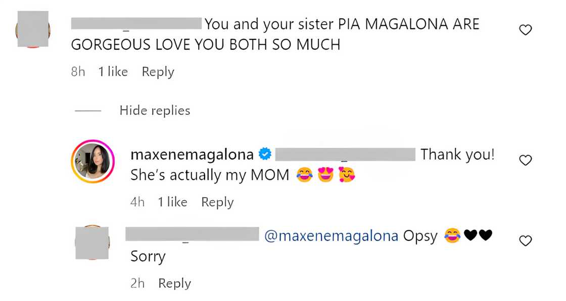 Maxene Magalona, napa-reply sa nagsabing sister niya si Pia Magalona Maxene Magalona, napa-reply sa nagsabing sister niya si Pia Magalona