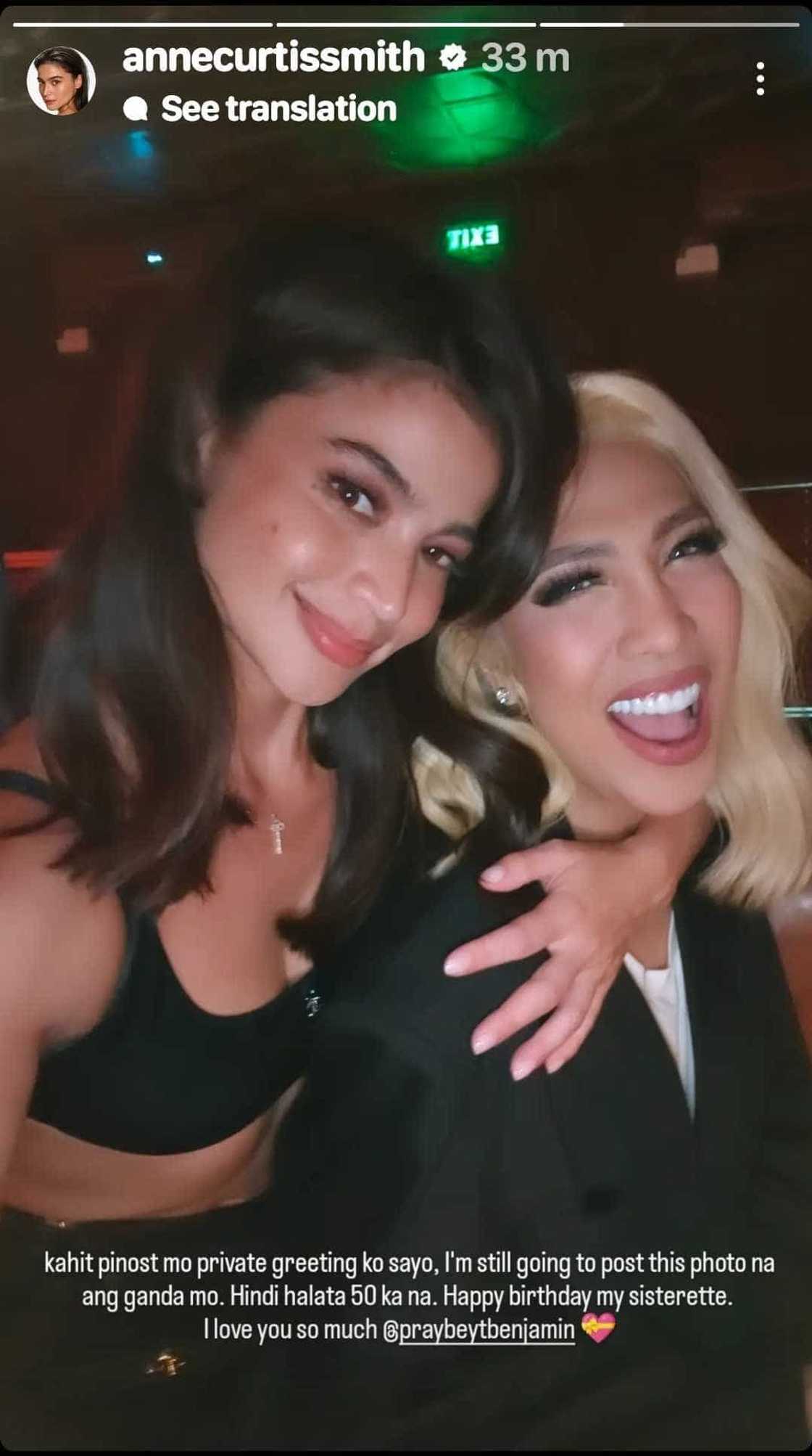 Anne Curtis pens hilarious, sweet birthday greeting for Vice Ganda