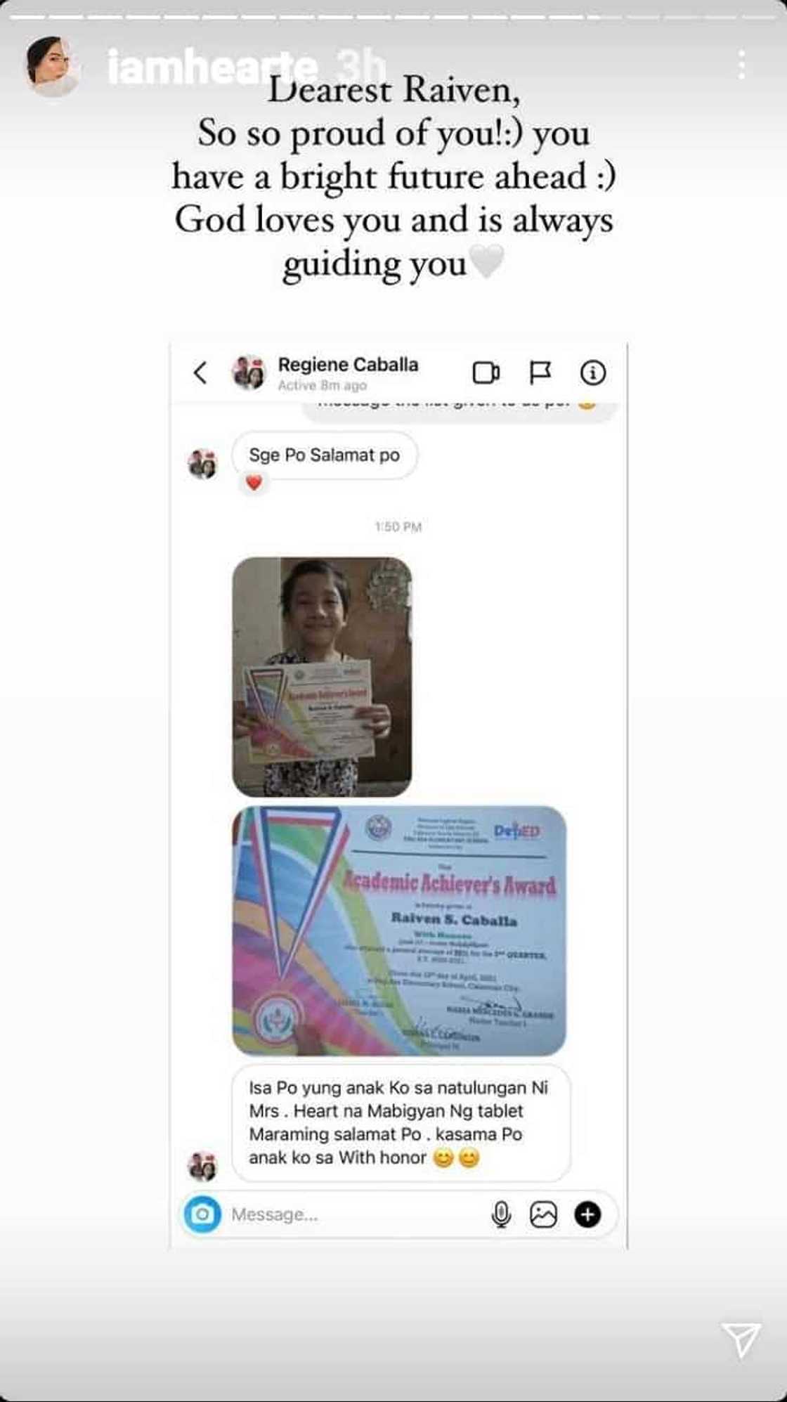Heart Evangelista’s tablet recipient becomes honor student; parent thanks actress Heart Evangelista’s tablet recipient becomes honor student; parent thanks actress