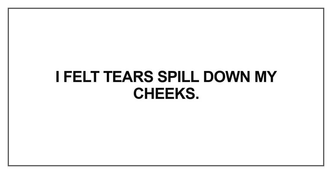 I felt tears spill down