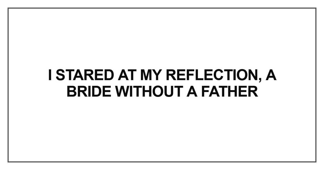 I stared at my reflection