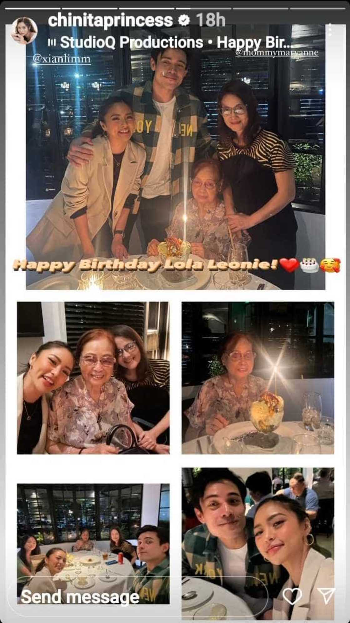 Kim Chiu joins celebration of Xian Lim's grandmom's 88th birthday Kim Chiu joins celebration of Xian Lim's grandmom's 88th birthday