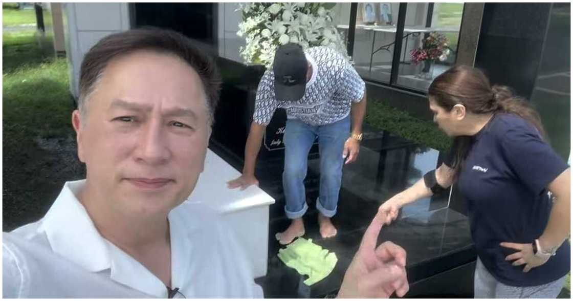 Eric Quizon shares video of Zsa Zsa Padilla "cleaning dad's puntod" online Eric Quizon shares video of Zsa Zsa Padilla "cleaning dad's puntod" online