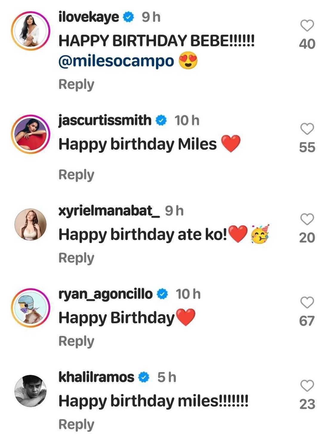 Miles Ocampo, “grateful” sa birthday niya; inulan ng pagbati mula sa celebrities Miles Ocampo, “grateful” sa birthday niya; inulan ng pagbati mula sa celebrities