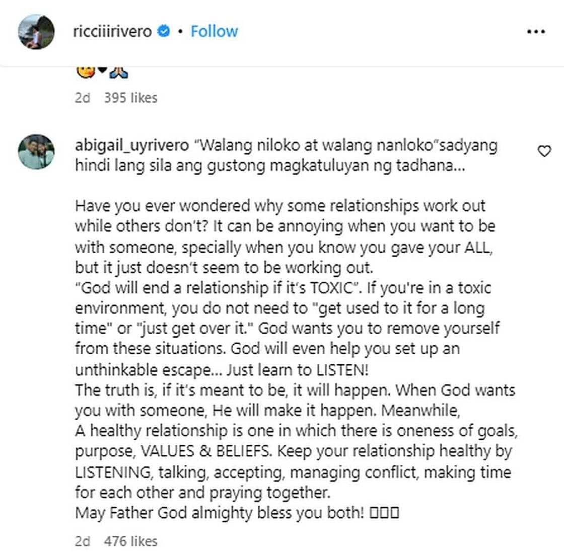 Nanay ni Ricci Rivero: “God will end a relationship if it’s toxic" Nanay ni Ricci Rivero: “God will end a relationship if it’s toxic"