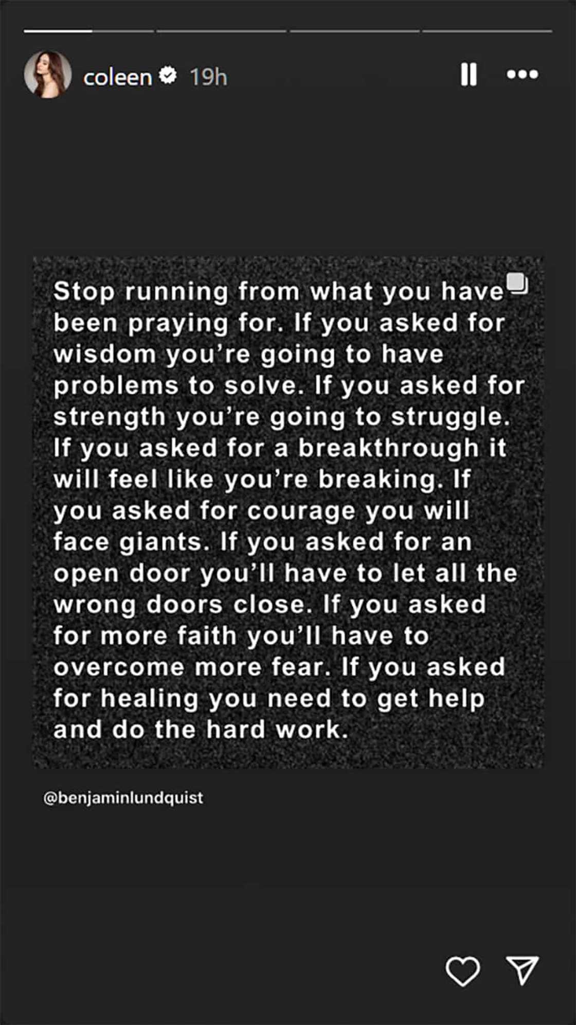 Coleen Garcia, ibinahagi isang makahulugang quote: “Stop running from what you’ve been praying for” Coleen Garcia, ibinahagi isang makahulugang quote: “Stop running from what you’ve been praying for”
