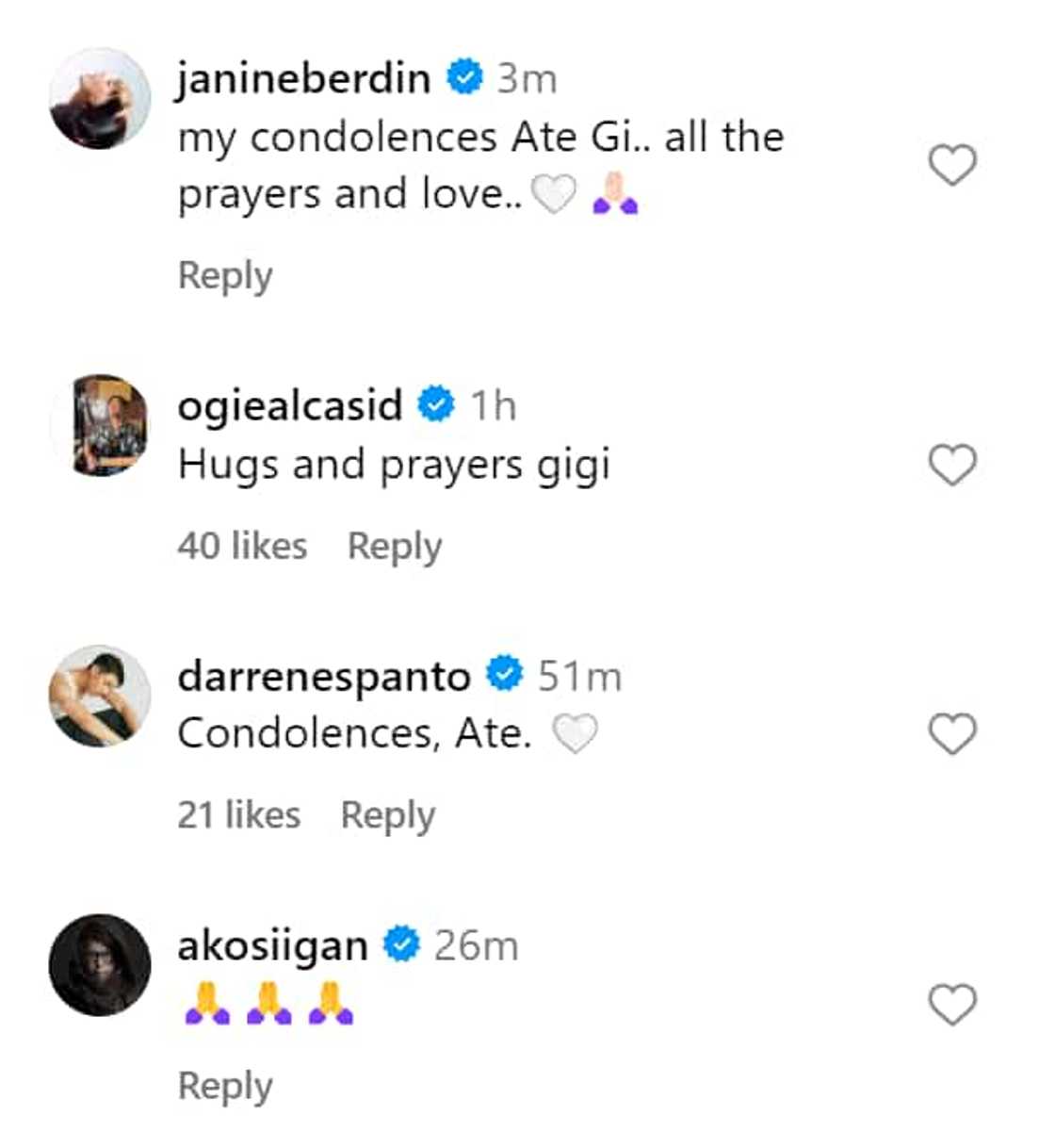 Celebrities, nagpahayag ng pakikiramay kay Gigi De Lana na inanunsyo ang pagpanaw ng ina Celebrities, nagpahayag ng pakikiramay kay Gigi De Lana na inanunsyo ang pagpanaw ng ina