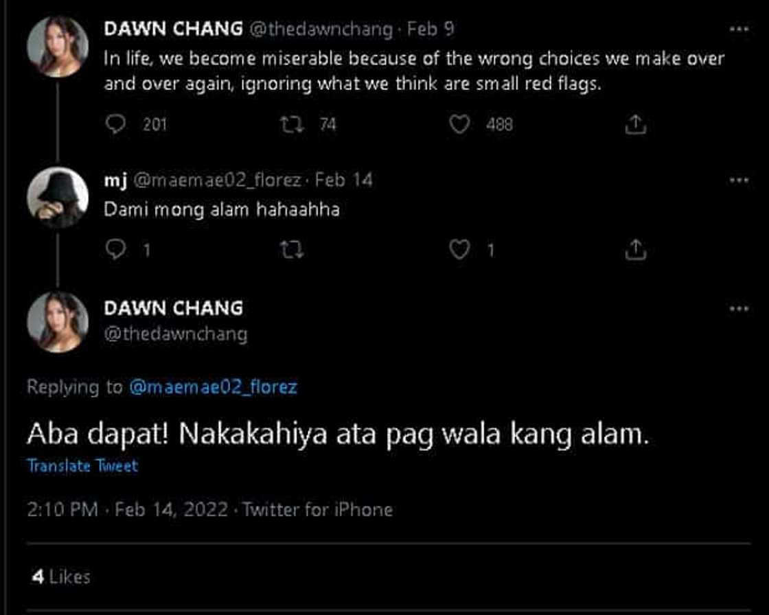 Dawn Chang shuts down basher who told her "dami mong alam" Dawn Chang shuts down basher who told her "dami mong alam"