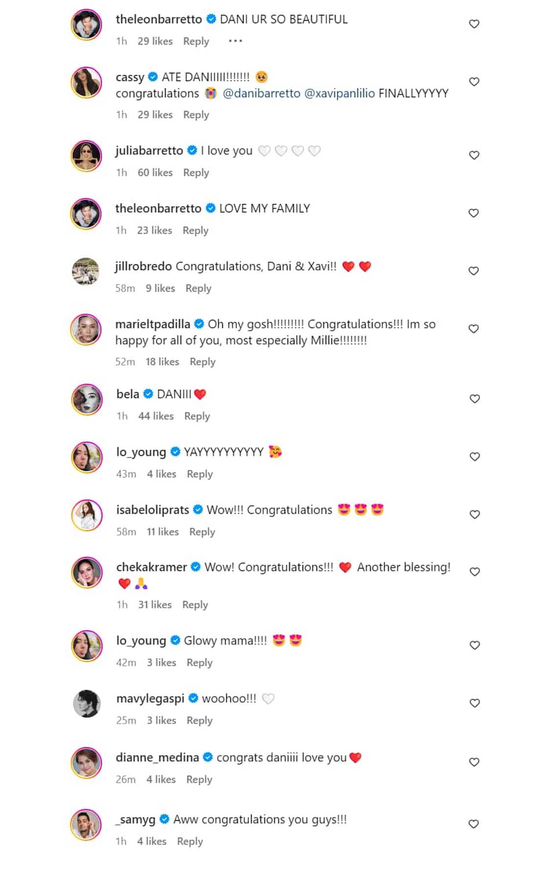 Celebrities positively react to Dani Barretto’s pregnancy annoucement Celebrities positively react to Dani Barretto’s pregnancy annoucement