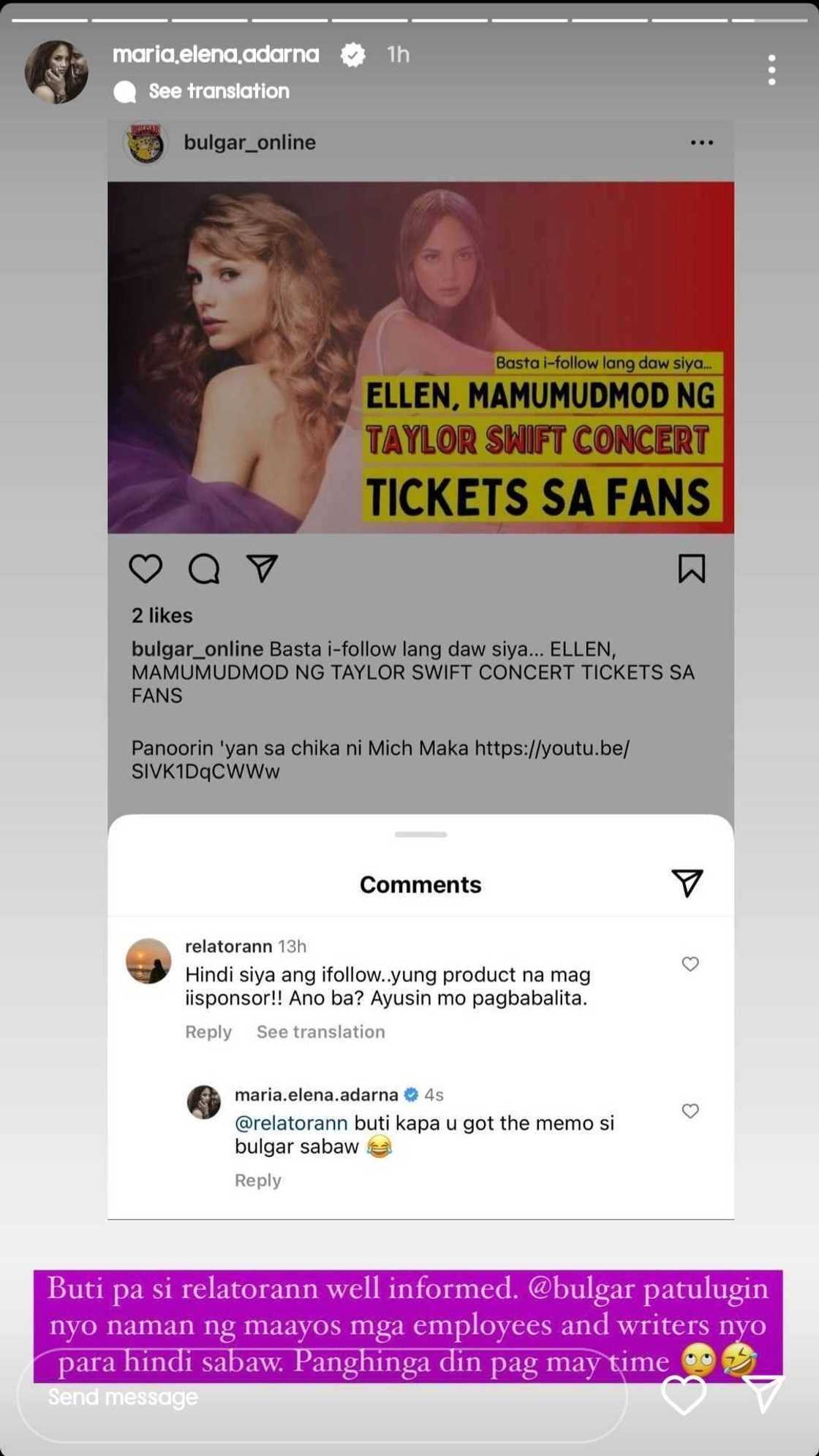 Ellen Adarna calls out local tabloid in viral post: "The nerve of you guys" Ellen Adarna calls out local tabloid in viral post: "The nerve of you guys"