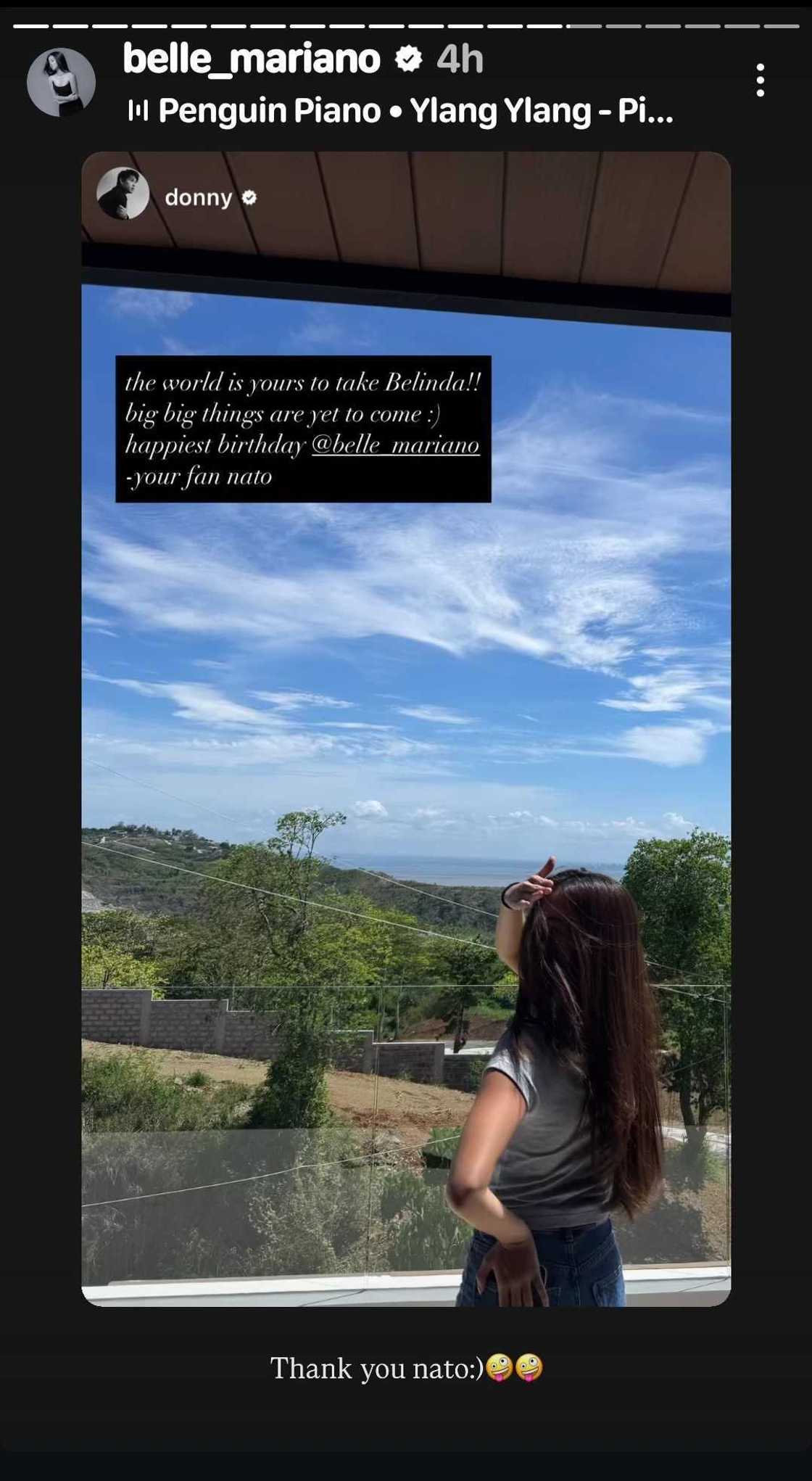Donny Pangilinan, may nakakakilig na birthday greeting para kay Belle Mariano Donny Pangilinan, may nakakakilig na birthday greeting para kay Belle Mariano