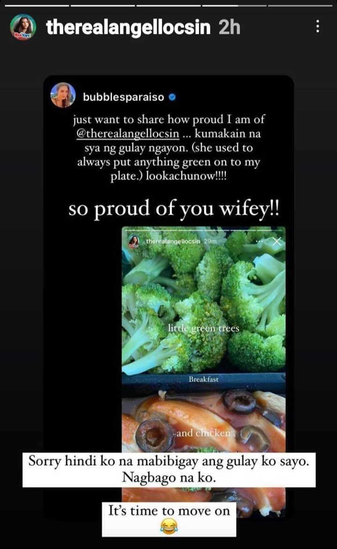 Bubbles Paraiso kay Angel Locsin na nagda-diet ngayon: “kumakain na sya ng gulay” Bubbles Paraiso kay Angel Locsin na nagda-diet ngayon: “kumakain na sya ng gulay”