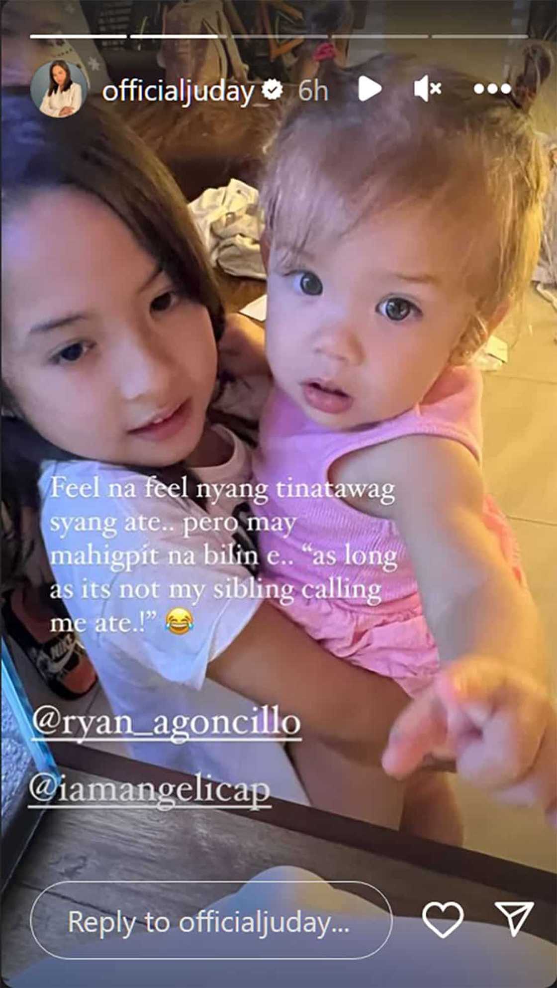 Judy Ann Santos, inihayag na bet ni Luna tawaging ate ng anak ni Angelica Panganiban na si Baby Bean Judy Ann Santos, inihayag na bet ni Luna tawaging ate ng anak ni Angelica Panganiban na si Baby Bean