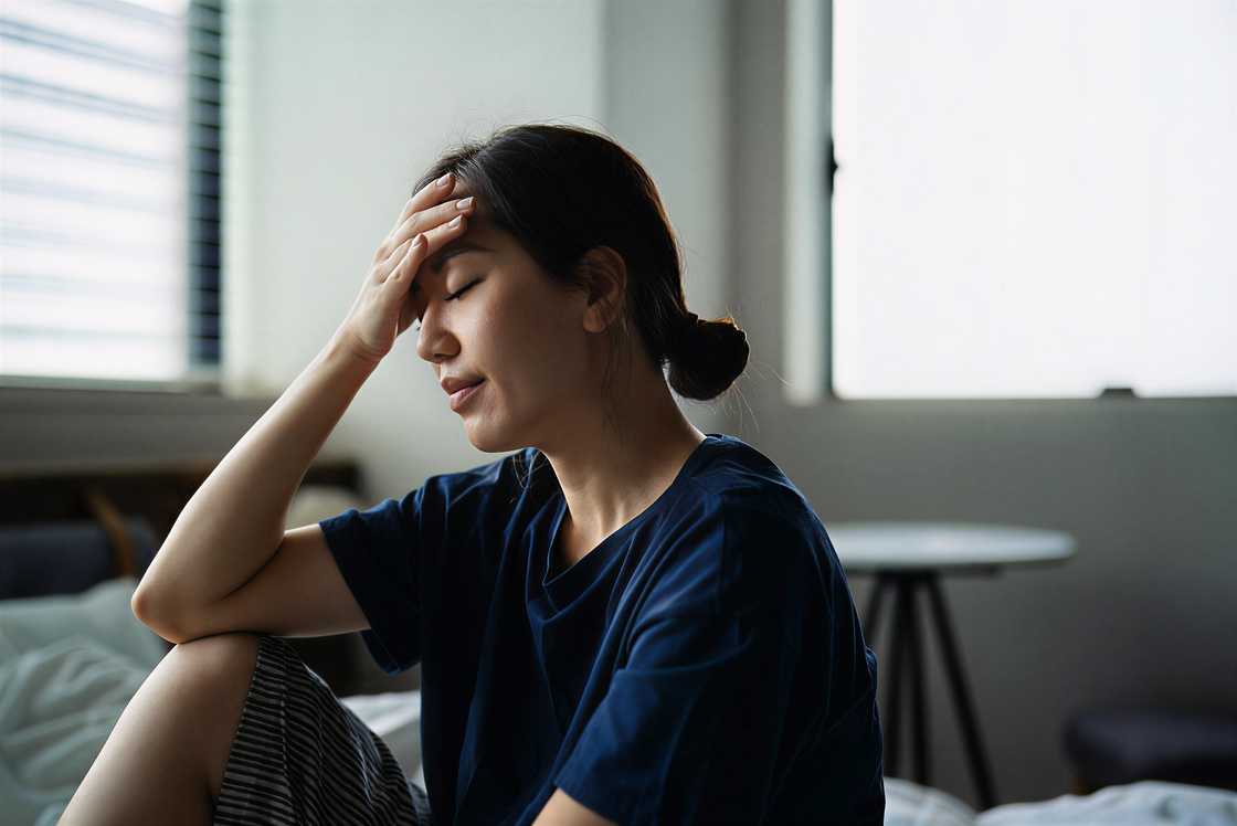 Young Asian woman with eyes closed Young Asian woman with eyes closed