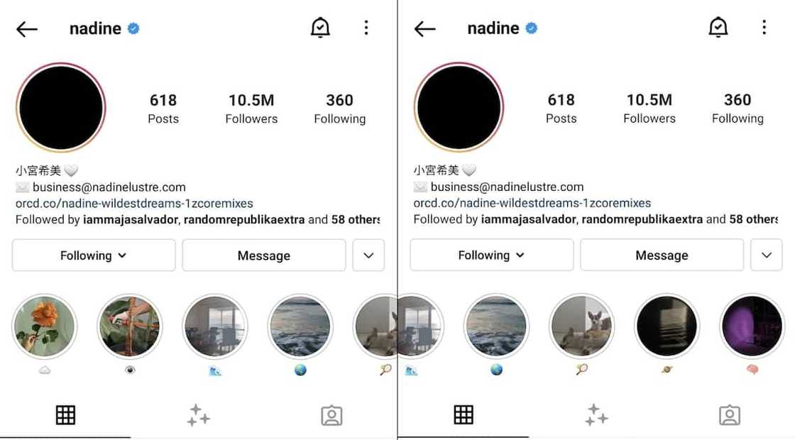 Nadine Lustre, binura na ang kanyang Instagram highlights tungkol kay James Reid Nadine Lustre, binura na ang kanyang Instagram highlights tungkol kay James Reid