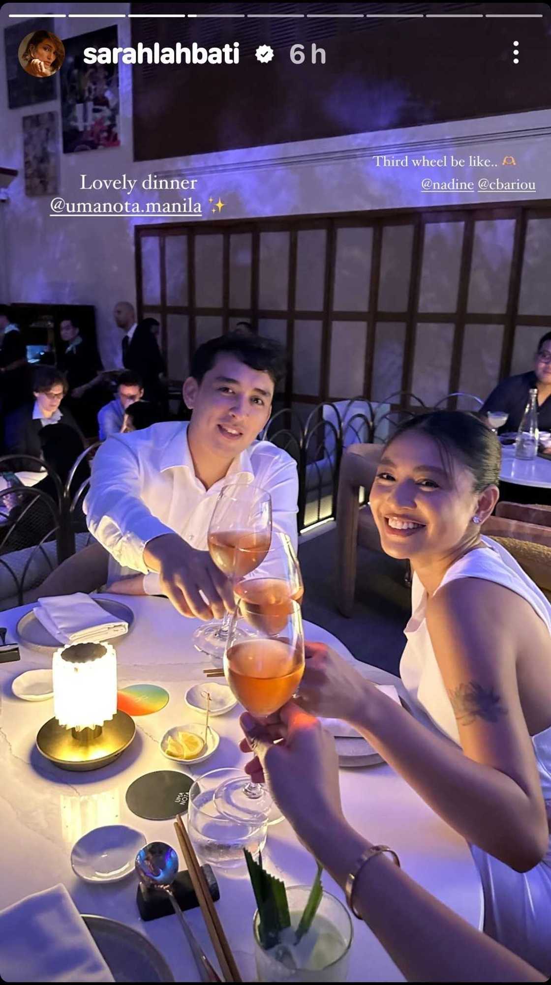 Sarah Lahbati shares lovely post about her being Nadine Lustre, Christophe Bariou’s third wheel Sarah Lahbati shares lovely post about her being Nadine Lustre, Christophe Bariou’s third wheel