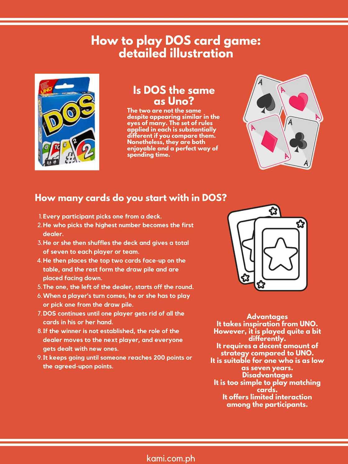 How to play DOS card game: detailed illustration How to play DOS card game: detailed illustration