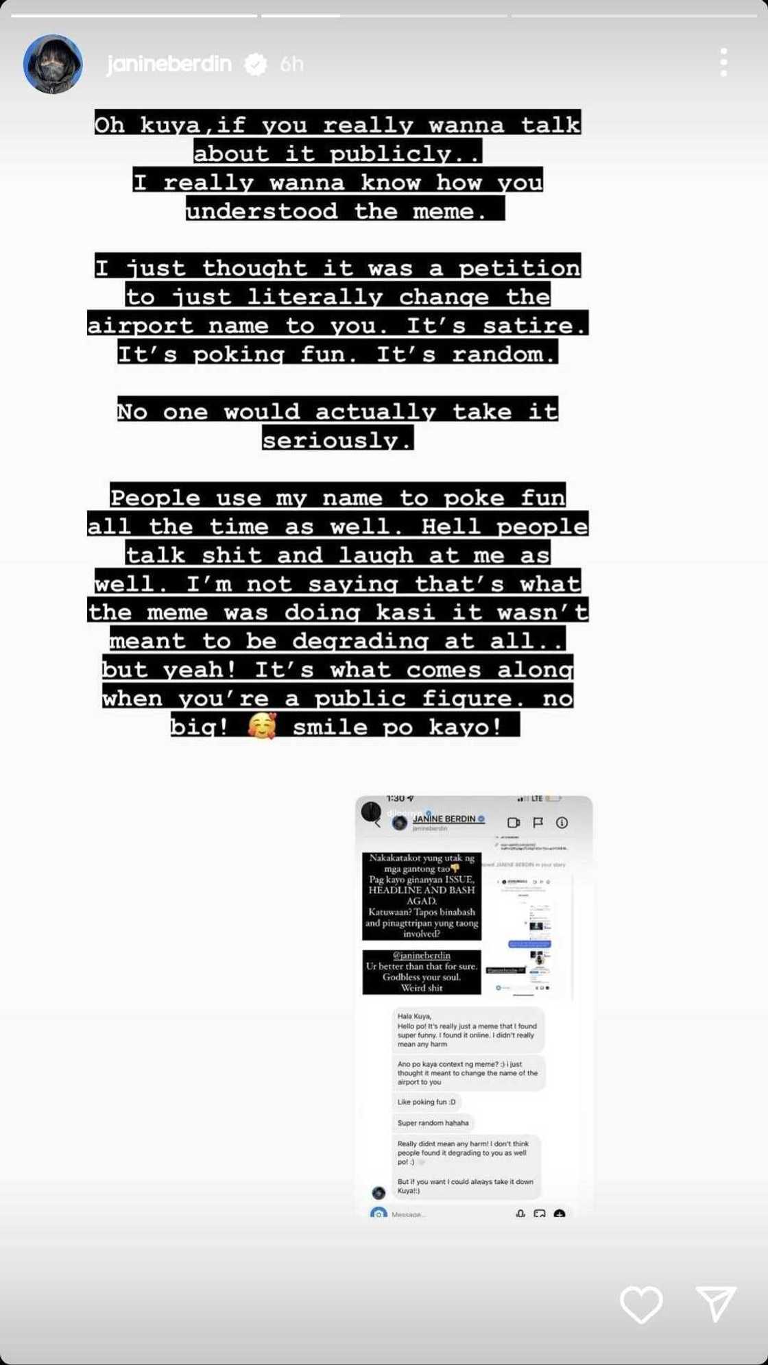 Janine Berdin responds to DJ Loonyo's callout post; tells DJ Loonyo to smile Janine Berdin responds to DJ Loonyo's callout post; tells DJ Loonyo to smile