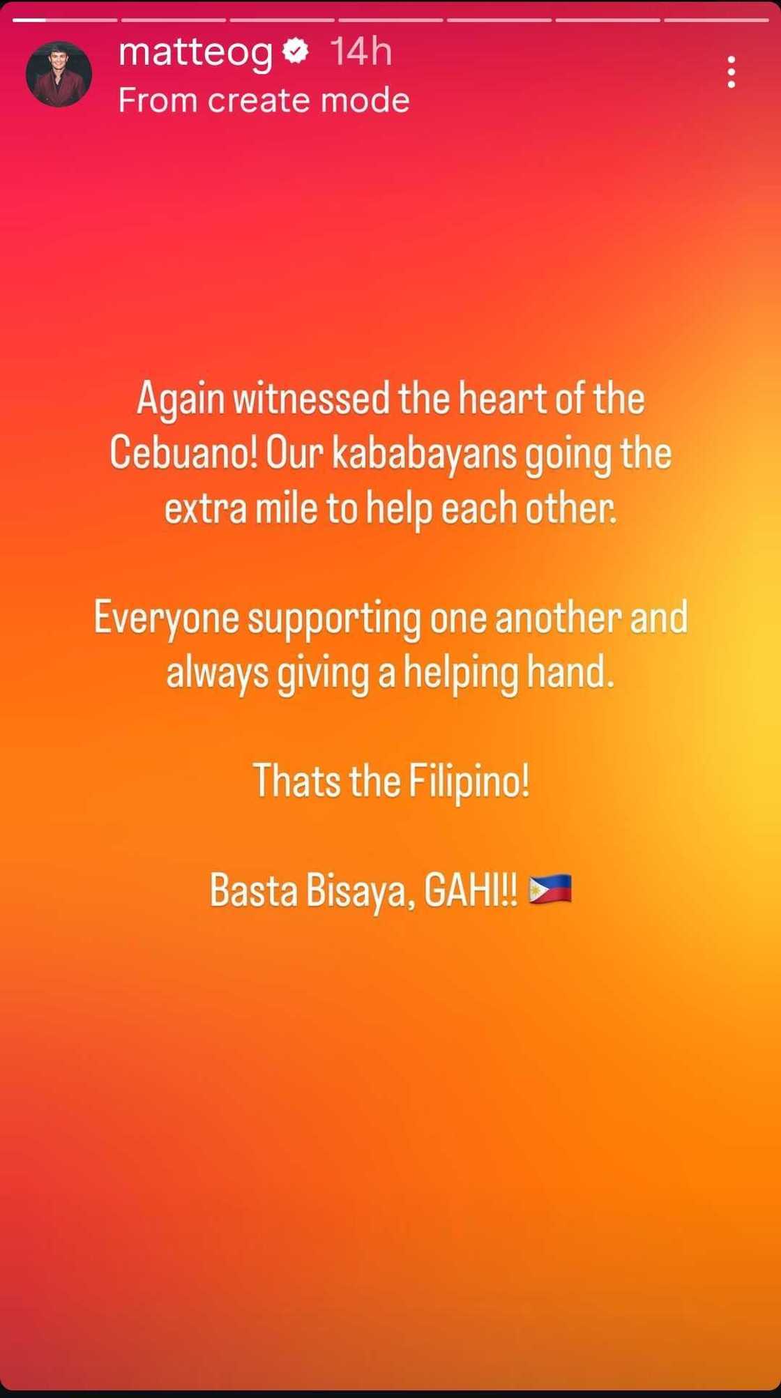 Matteo Guidicelli lauds Cebuanos’ unity and resilience: “Basta Bisaya, GAHI!”