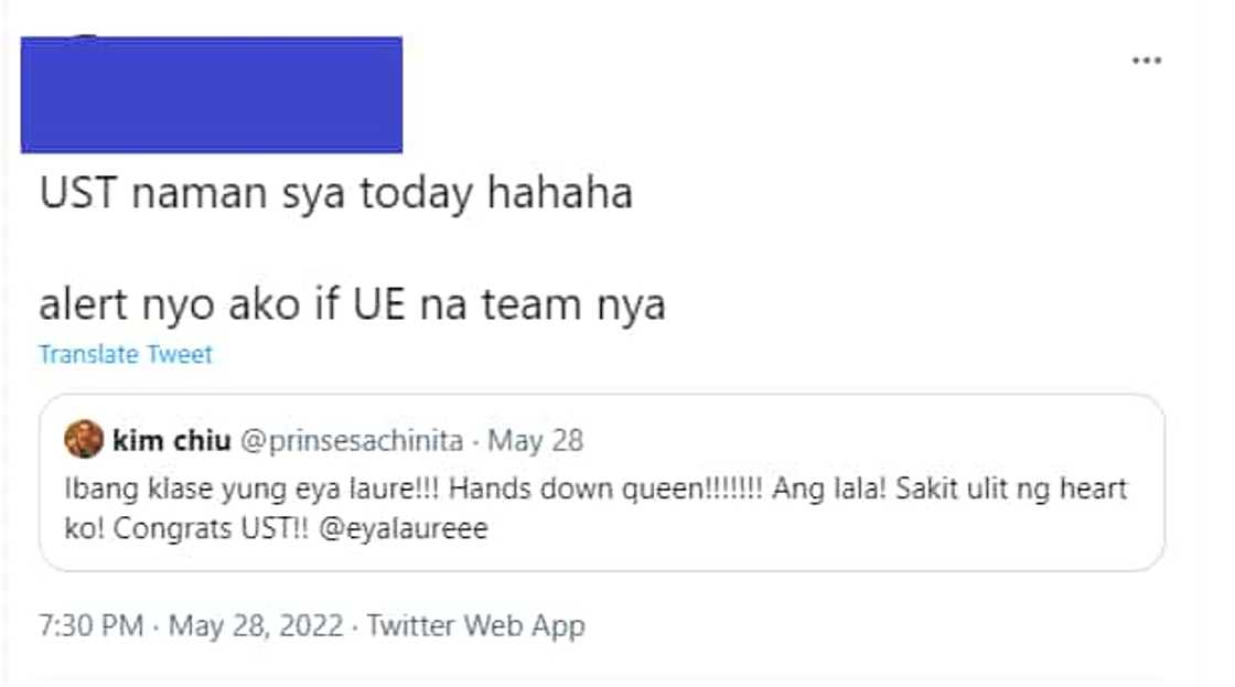 Kim Chiu, sinagot ang komento ng netizen ukol sa pagsuporta niya sa UST Volleyball Team: "Bawal po ba?"