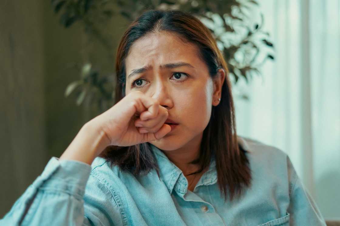 A worried woman A worried woman