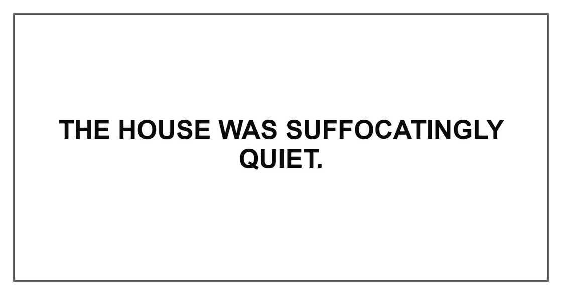The house was suffocatingly quiet.