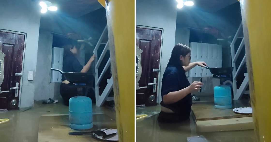 Video ng floating kalan ng isang residente sa gitna ng baha, kinagiliwan Video ng floating kalan ng isang residente sa gitna ng baha, kinagiliwan