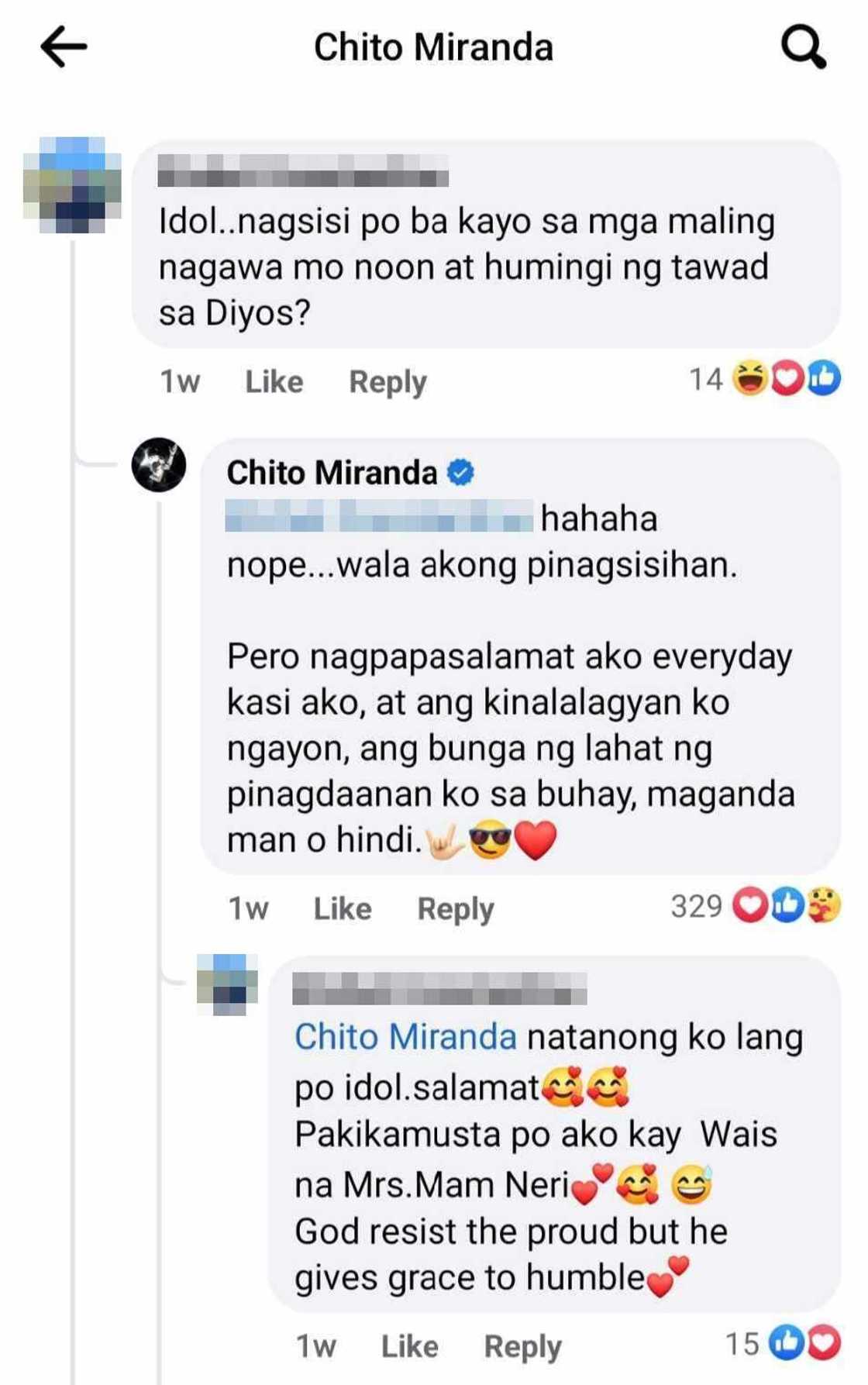 Chito Miranda, sinagot ang tanong ng netizen kung pinagsisihan ang maling nagawa noon: "Nope" Chito Miranda, sinagot ang tanong ng netizen kung pinagsisihan ang maling nagawa noon: "Nope"