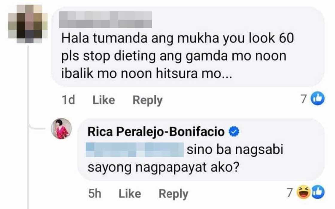 Rica Peralejo answers "tumanda" comment: "Sino ba nagsabi sayong nagpapayat ako?" Rica Peralejo answers "tumanda" comment: "Sino ba nagsabi sayong nagpapayat ako?"