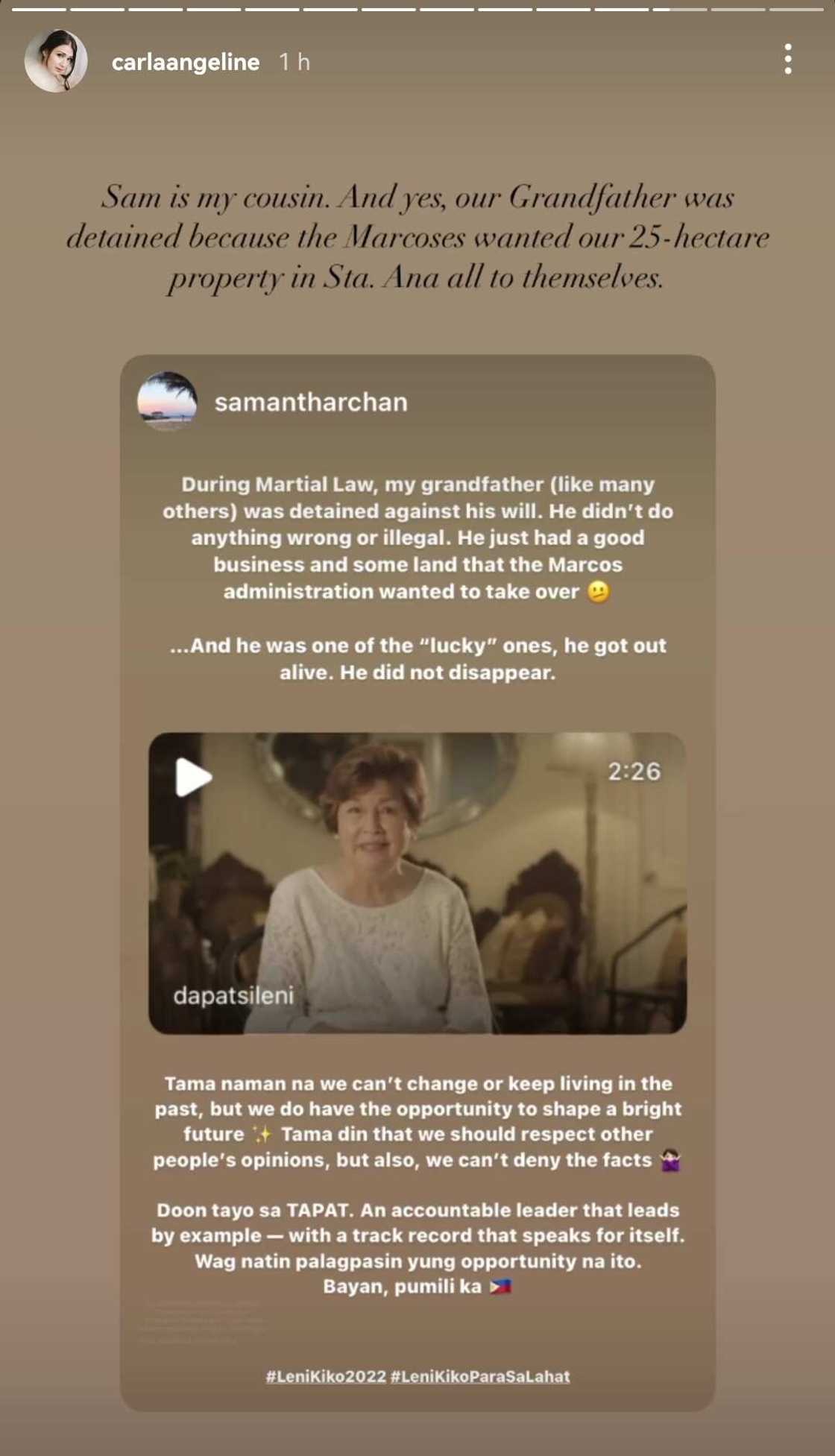 Carla Abellana, ibinahagi na ang pamilya niya ay biktima ng panahon ng mga Marcos Carla Abellana, ibinahagi na ang pamilya niya ay biktima ng panahon ng mga Marcos
