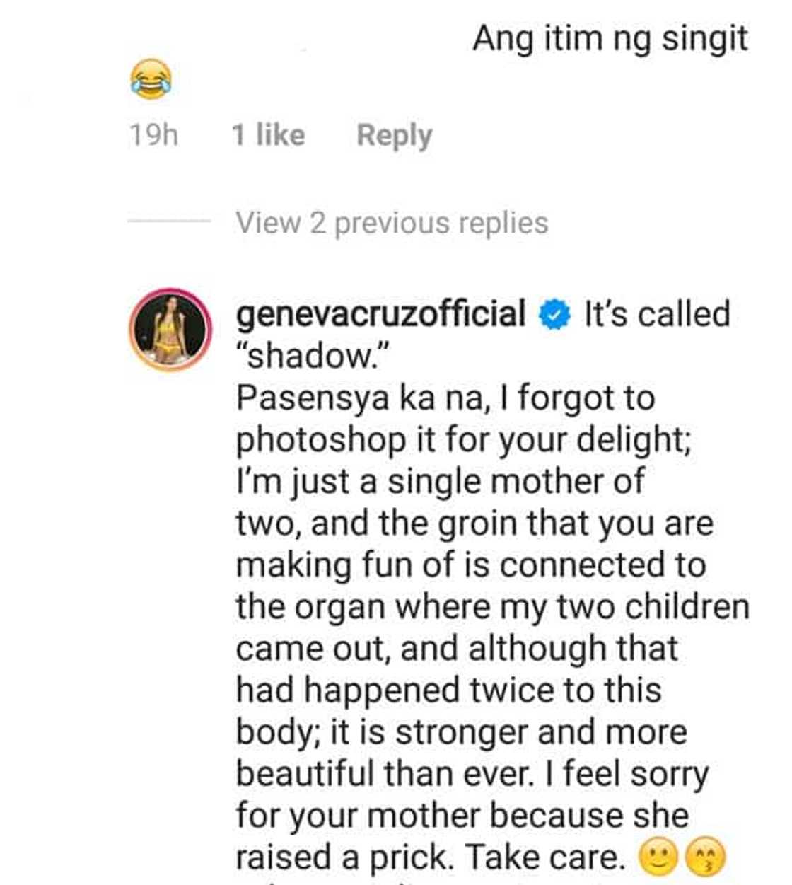 Geneva Cruz, binanatan ang nag-sabing maitim ang singit niya