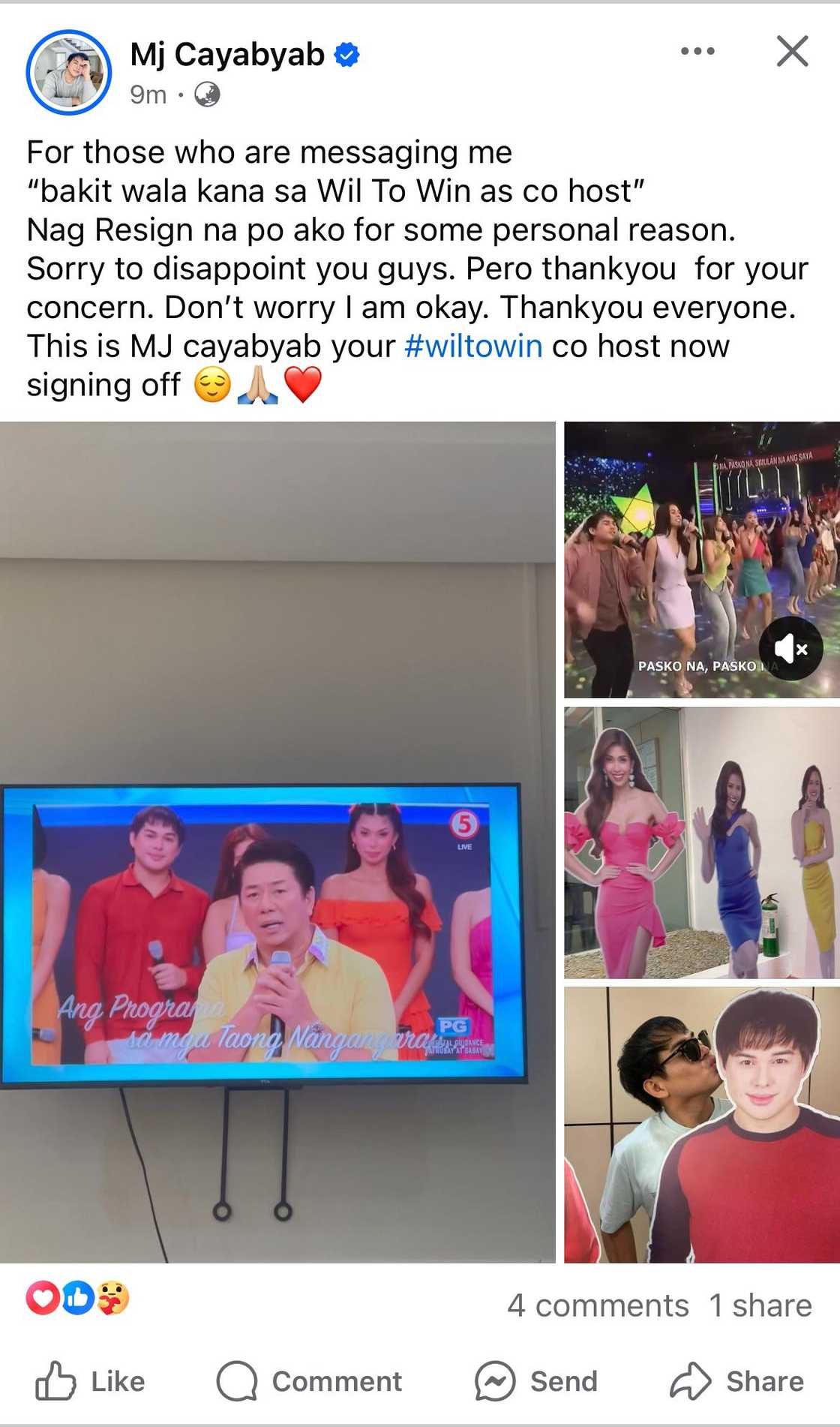 MJ Cayabyab finally broke his silence about his absence on ‘Wil To Win’: “Nag resign na po ako” MJ Cayabyab finally broke his silence about his absence on ‘Wil To Win’: “Nag resign na po ako”