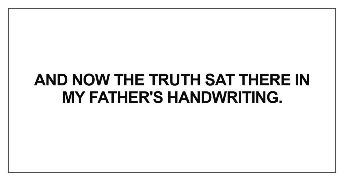 And now the truth sat there