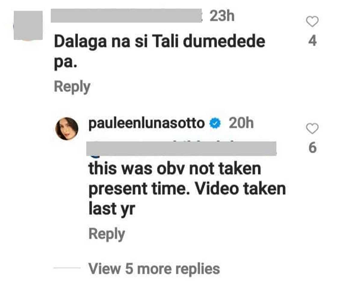 Pauleen Luna responds to netizen who assumes Tali still uses feeding bottle