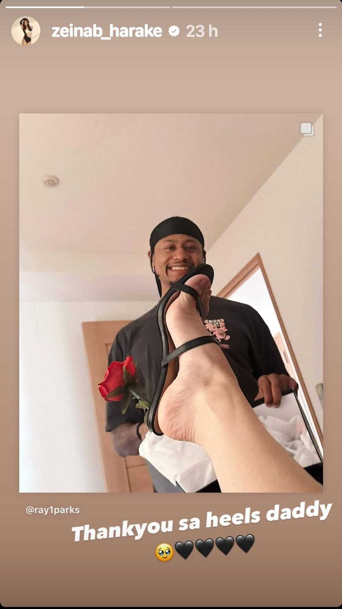 Zeinab Harake, ibinida ang regalo ni Ray Parks: “Thank you sa heels, daddy” Zeinab Harake, ibinida ang regalo ni Ray Parks: “Thank you sa heels, daddy”