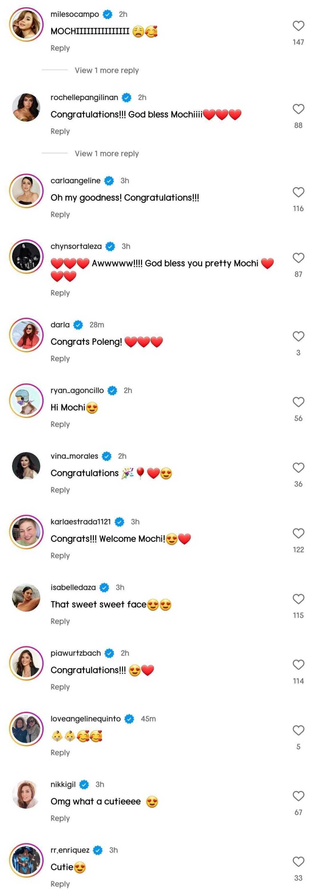 Celebrities gush over Pauleen Luna and Vic Sotto's baby Thia Marceline Celebrities gush over Pauleen Luna and Vic Sotto's baby Thia Marceline