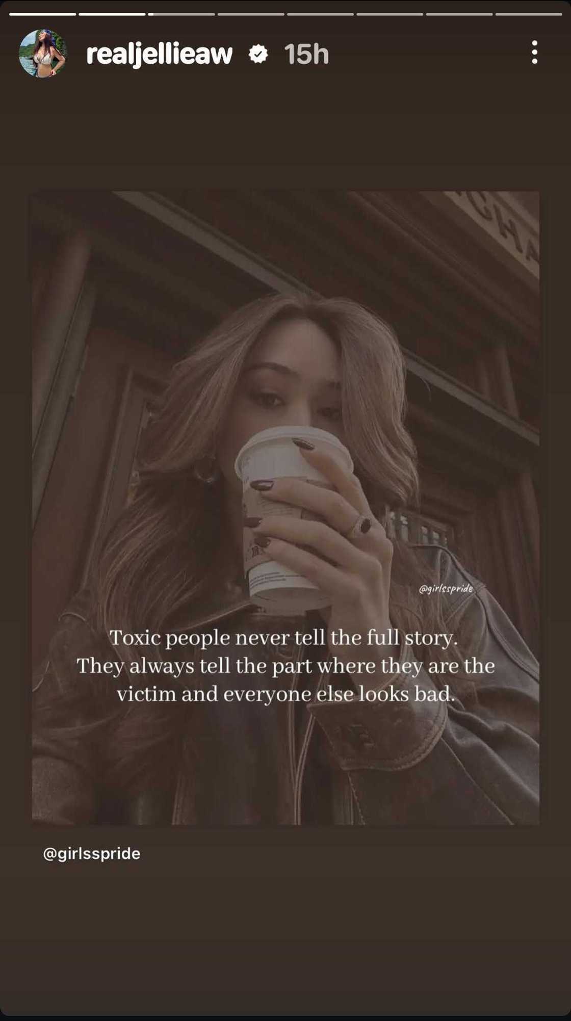 Jellie Aw, nagbahagi ng makahulugang quote ukol sa toxic people Jellie Aw, nagbahagi ng makahulugang quote ukol sa toxic people