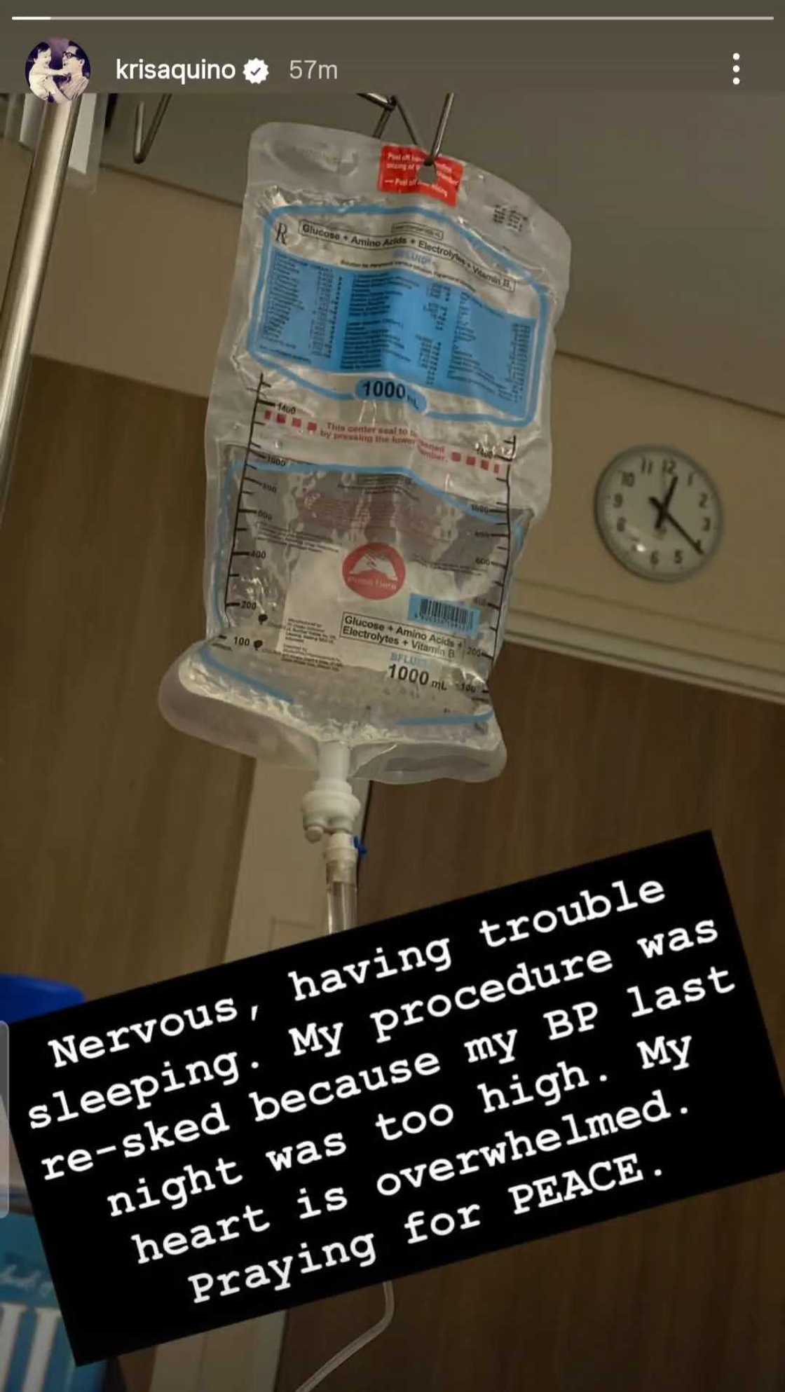 Kris Aquino shares health update as procedure gets rescheduled: "Praying for peace" Kris Aquino shares health update as procedure gets rescheduled: "Praying for peace"