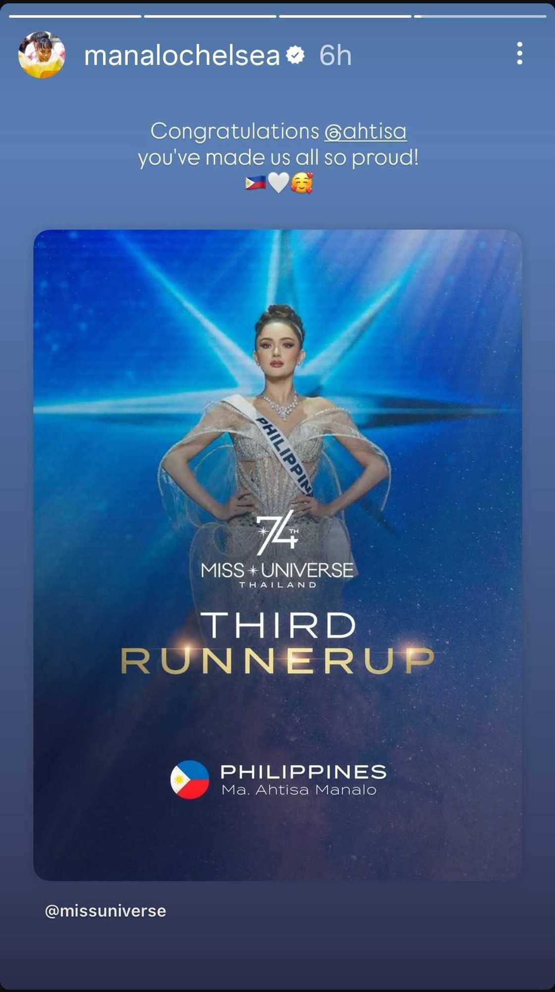 Chelsea Manalo pens message to Ahtisa Manalo after Miss Universe 2025 competition Chelsea Manalo pens message to Ahtisa Manalo after Miss Universe 2025 competition