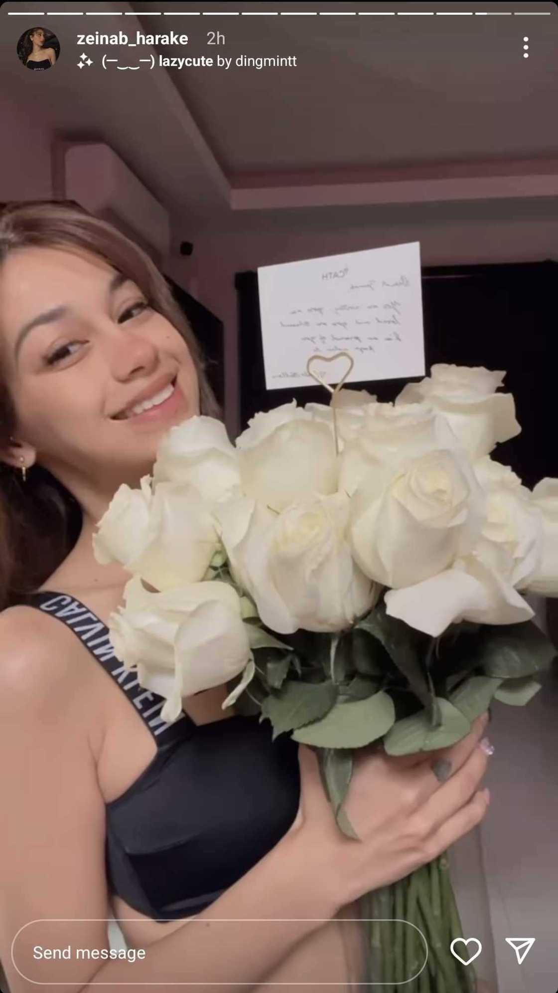 Zeinab Harake, nakatanggap ng flowers at sweet message mula kay Carla Abellana Zeinab Harake, nakatanggap ng flowers at sweet message mula kay Carla Abellana